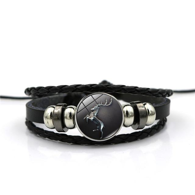 Game of Thrones House of Stark Wolf Cabochon Leather Bracelet