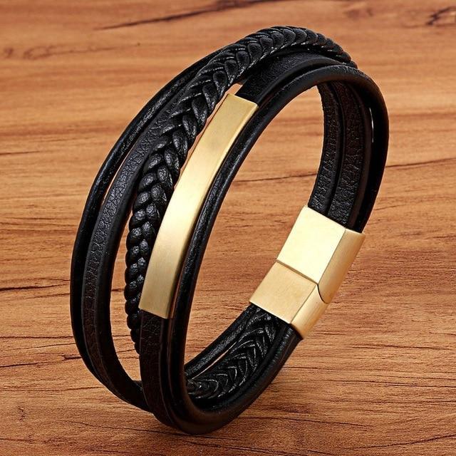 Classic Mixed Layer Leather Bracelet