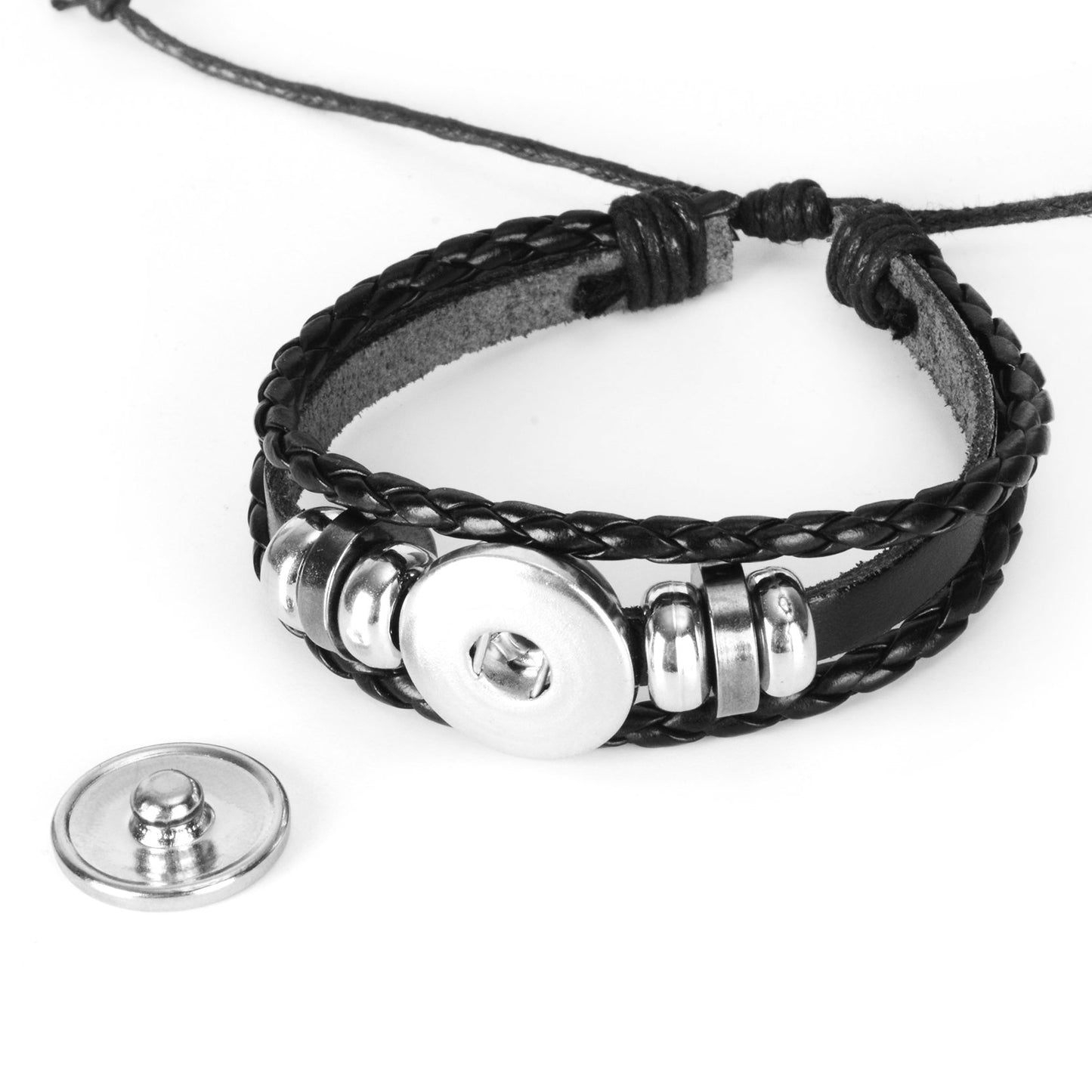 12 Constellation Zodiac Black Braided Leather Bracelet