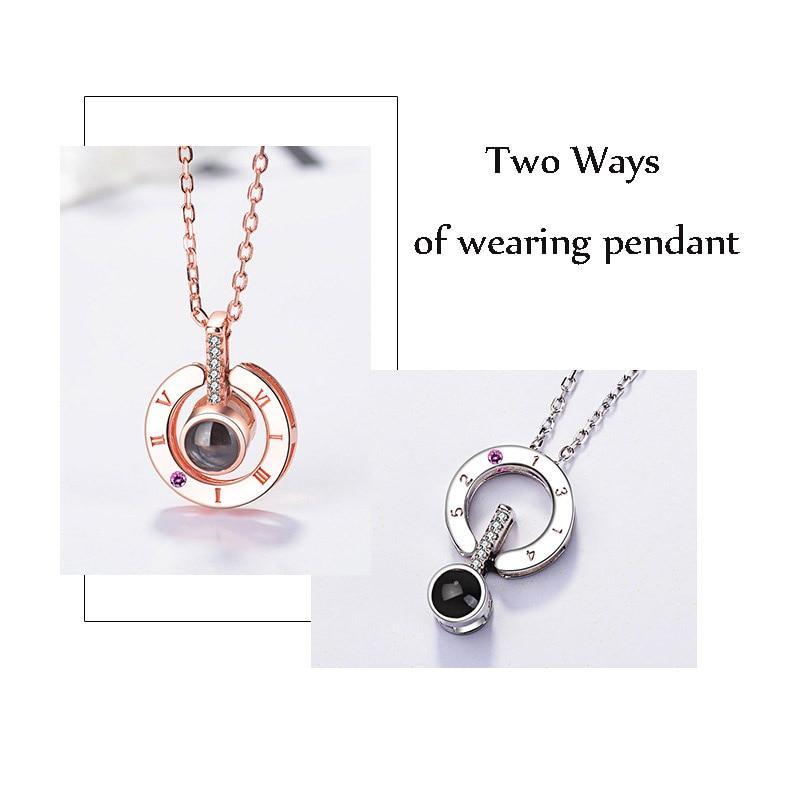 " I Love You In 100 Languages Necklace" Valentines Day Gift For Her