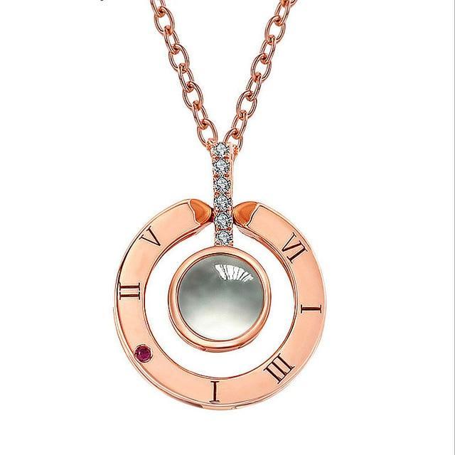 " I Love You In 100 Languages Necklace" Valentines Day Gift For Her