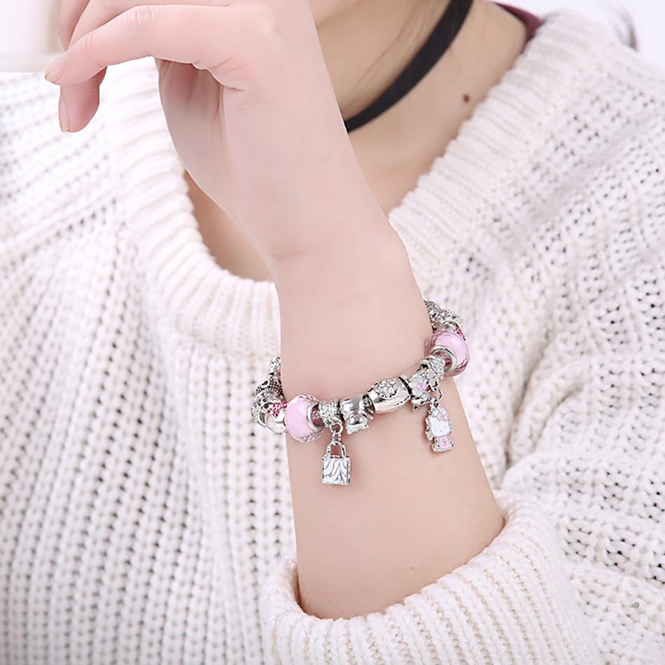 Clover Beads  Charm Bracelet for Women