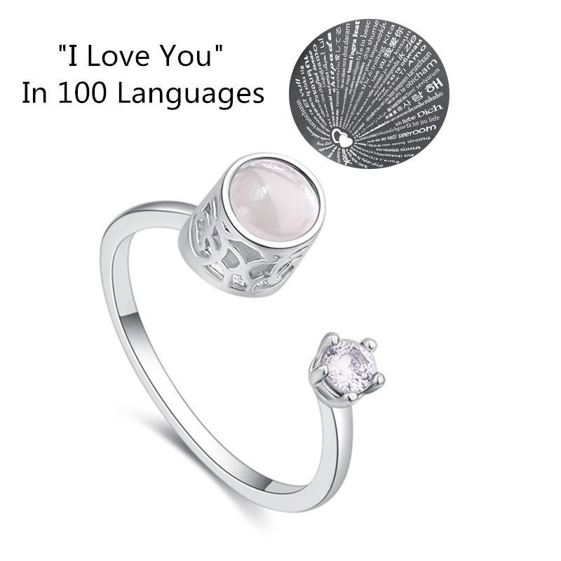 "I Love You" In 100 Language Charm Projection Ring