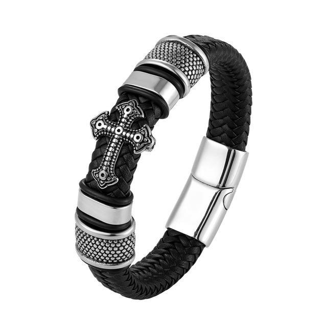 Classical Leather Weaved Men's Bracelet