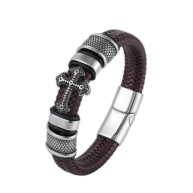 Classical Leather Weaved Men's Bracelet