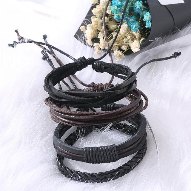 Leather Bracelet Set