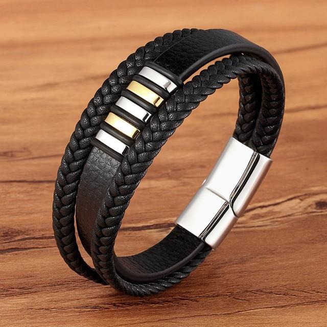 Triple Layer Leather Bracelet