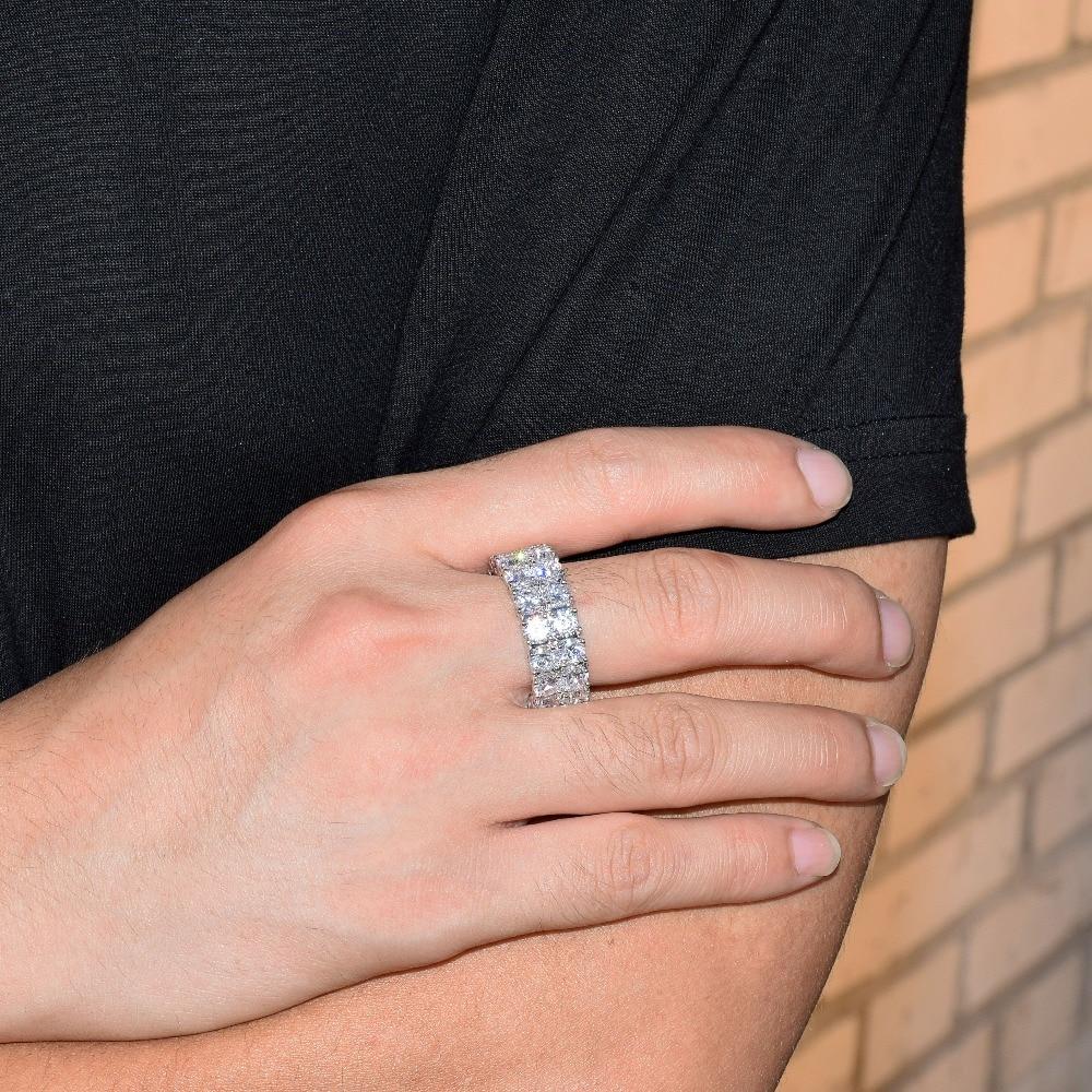 Hip Hop Ring-Two Row Solitaire Cubic Zircon Iced Ring