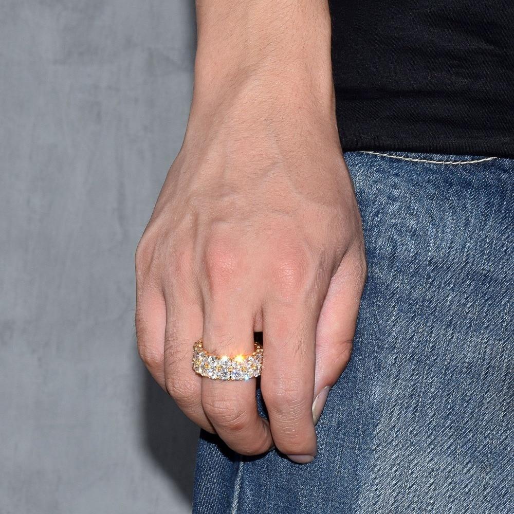 Hip Hop Ring-Two Row Solitaire Cubic Zircon Iced Ring