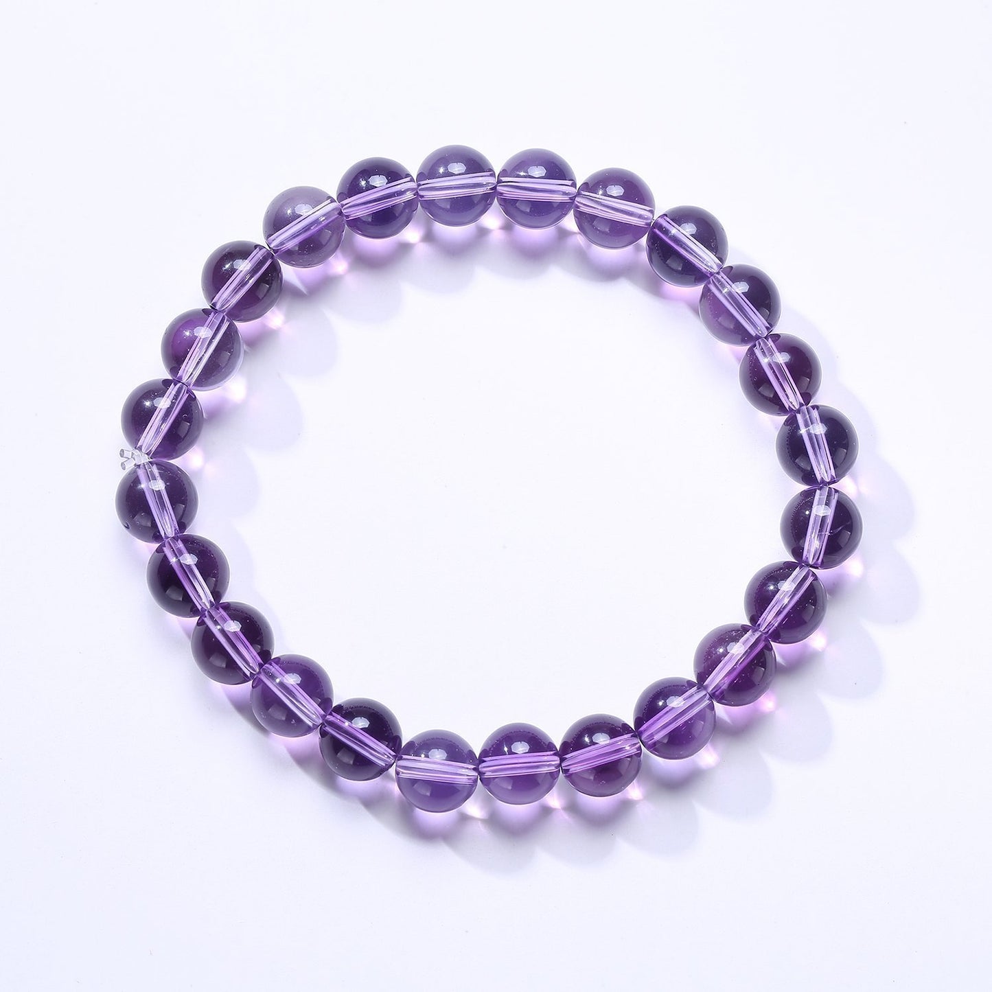 Natural Amethyst Clear Crystal Beads Bracelet