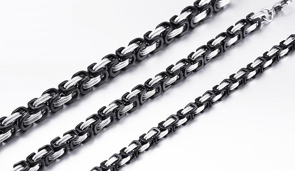 Stainless Steel Byzantine "Birdcage" Chain Link Bracelet