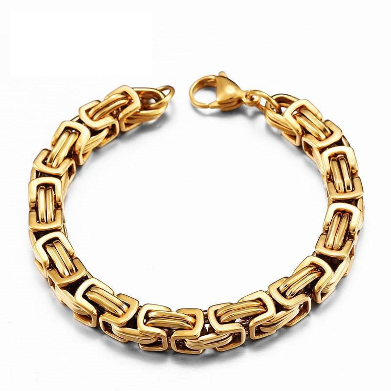 Stainless Steel Byzantine "Birdcage" Chain Link Bracelet