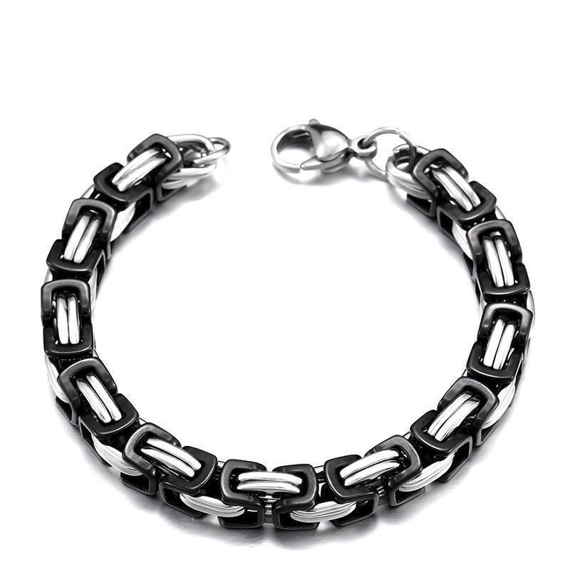 Stainless Steel Byzantine "Birdcage" Chain Link Bracelet