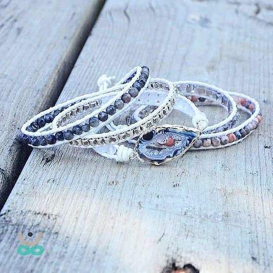 Magical White Labradorite & Druzy Bracelet