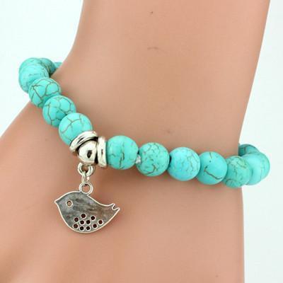 Turquoise Tree of Life Charm Bracelet
