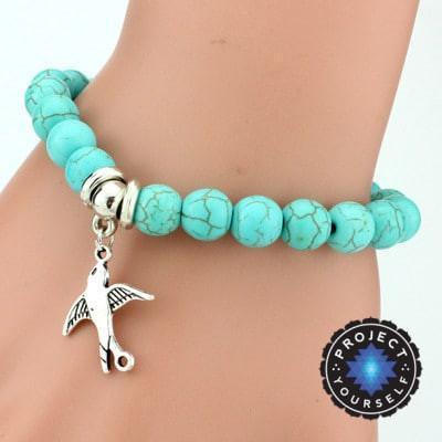 Turquoise Tree of Life Charm Bracelet