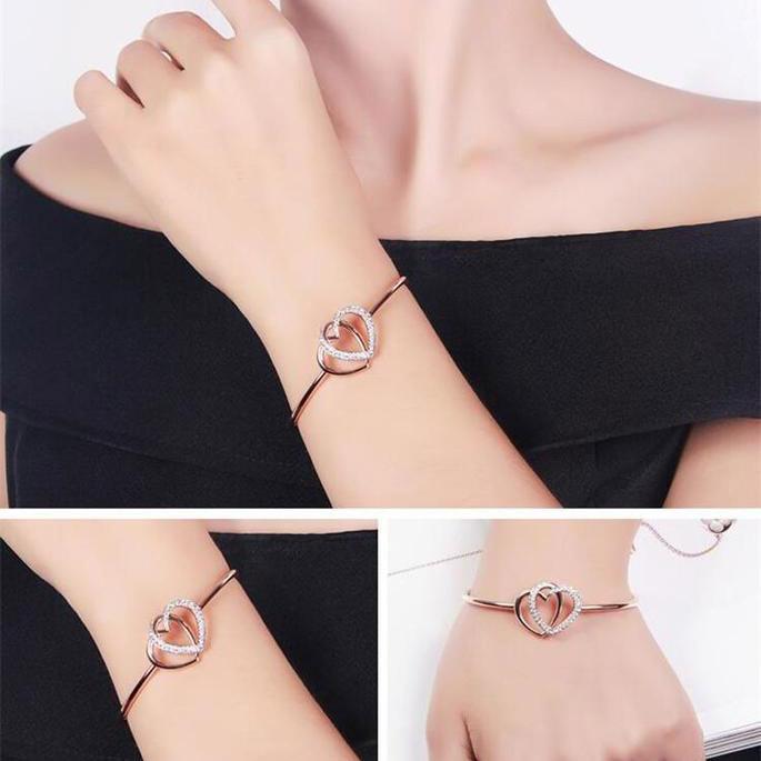 Twin Hearts Adjustable Bracelet