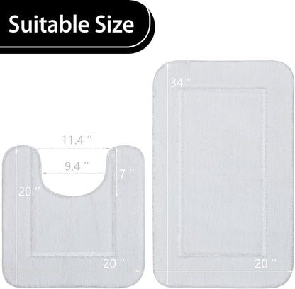 Soft Bath Rug Set 2 Piece Set, U-Shaped Bathroom Rugs | Egoodhome™