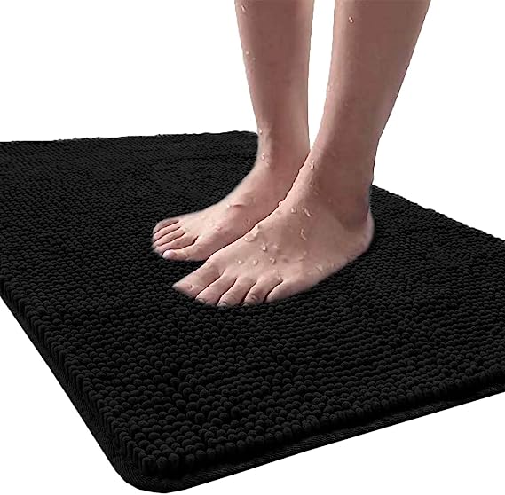 Washable Non Slip Shower Soft Plush Chenille Absorbent Rug | Egoodhome™