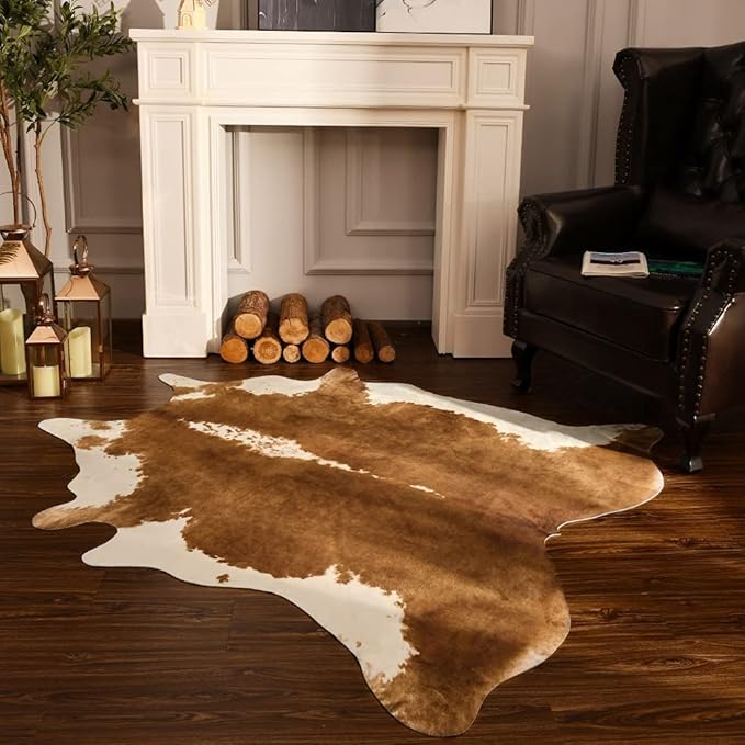 Stylish Cow Large Accent Western Rug | Egoodhome™