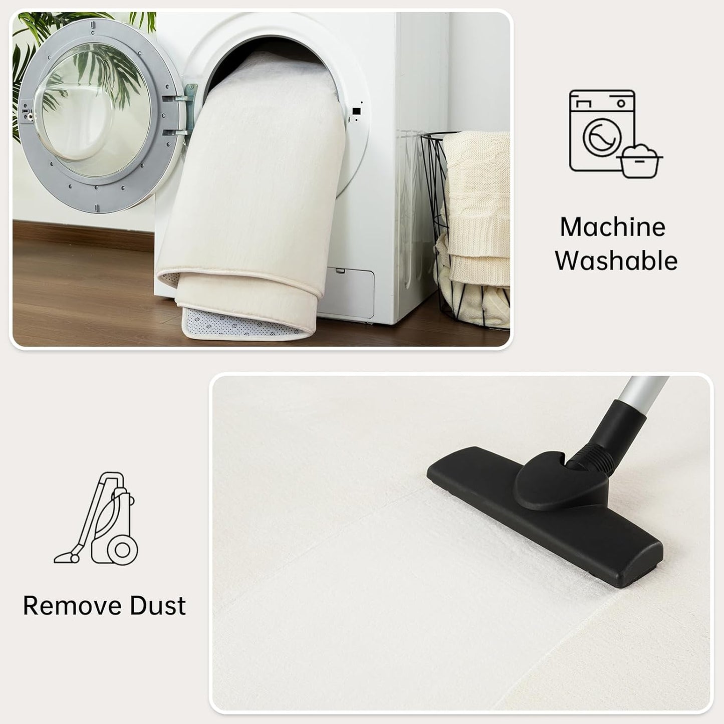 Solid-color Minimalist Washable Modern Area Rug | Egoodhome™