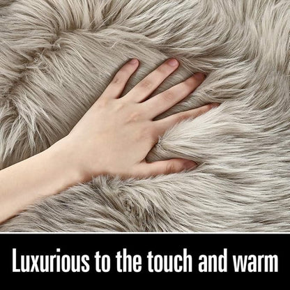 Washable Furry Durable Faux Throw Carpet | Egoodhome™