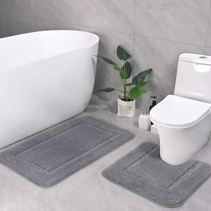 Soft Bath Rug Set 2 Piece Set, U-Shaped Bathroom Rugs | Egoodhome™