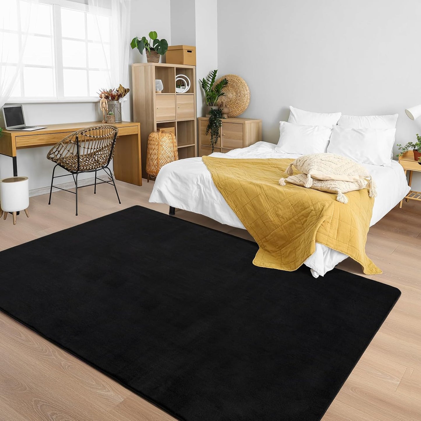 Solid-color Minimalist Washable Modern Area Rug | Egoodhome™
