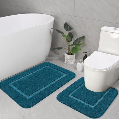 Soft Bath Rug Set 2 Piece Set, U-Shaped Bathroom Rugs | Egoodhome™