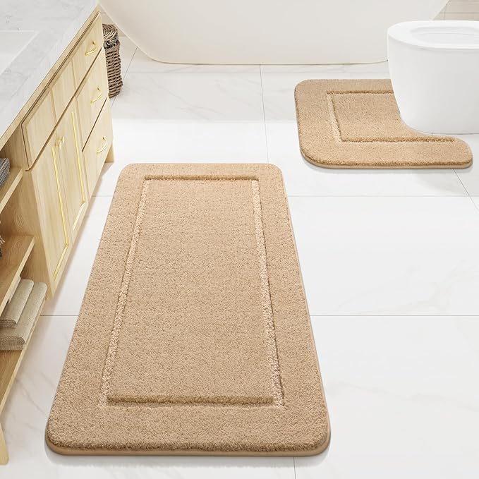 Soft Bath Rug Set 2 Piece Set, U-Shaped Bathroom Rugs | Egoodhome™