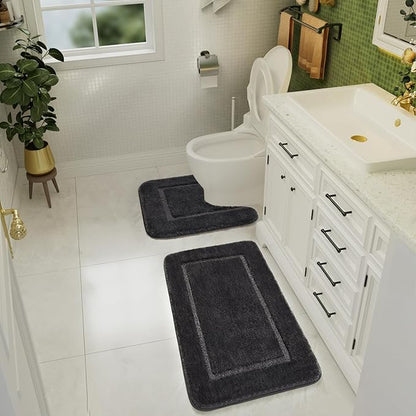 Soft Bath Rug Set 2 Piece Set, U-Shaped Bathroom Rugs | Egoodhome™