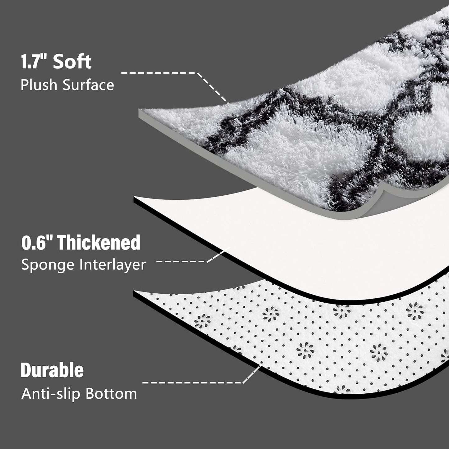 Geometric Plush Fluffy Modern Area Luxury Shag Rugs | MUSICWAKER™