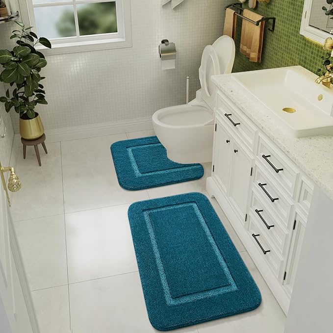 Soft Bath Rug Set 2 Piece Set, U-Shaped Bathroom Rugs | Egoodhome™