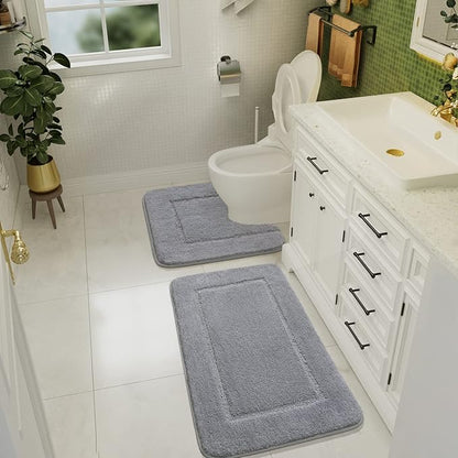 Soft Bath Rug Set 2 Piece Set, U-Shaped Bathroom Rugs | Egoodhome™