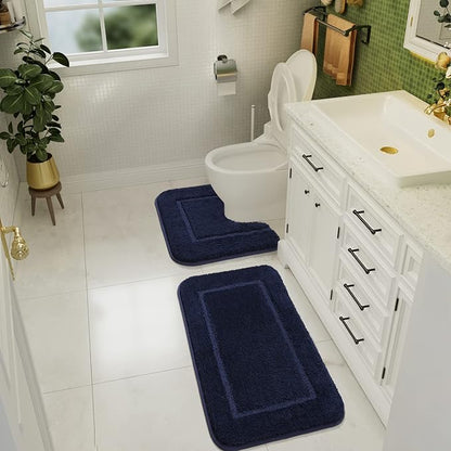 Soft Bath Rug Set 2 Piece Set, U-Shaped Bathroom Rugs | Egoodhome™