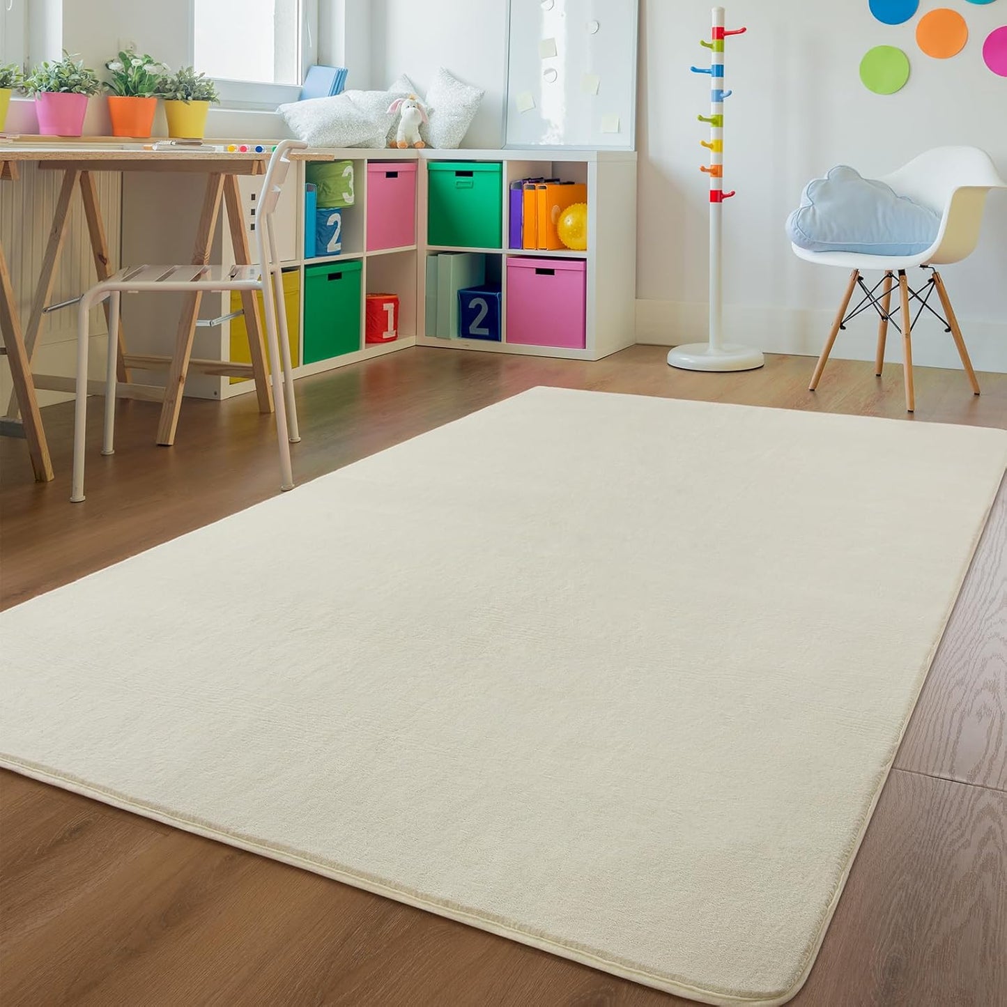 Solid-color Minimalist Washable Modern Area Rug | Egoodhome™