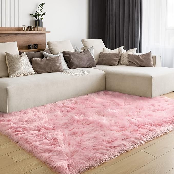 Washable Furry Durable Faux Throw Carpet | Egoodhome™