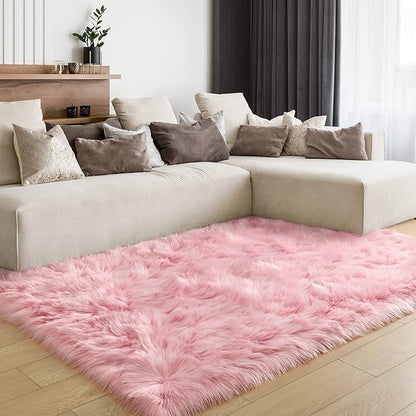 Washable Furry Durable Faux Throw Carpet | Egoodhome™