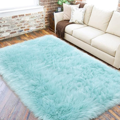 Washable Furry Durable Faux Throw Carpet | Egoodhome™