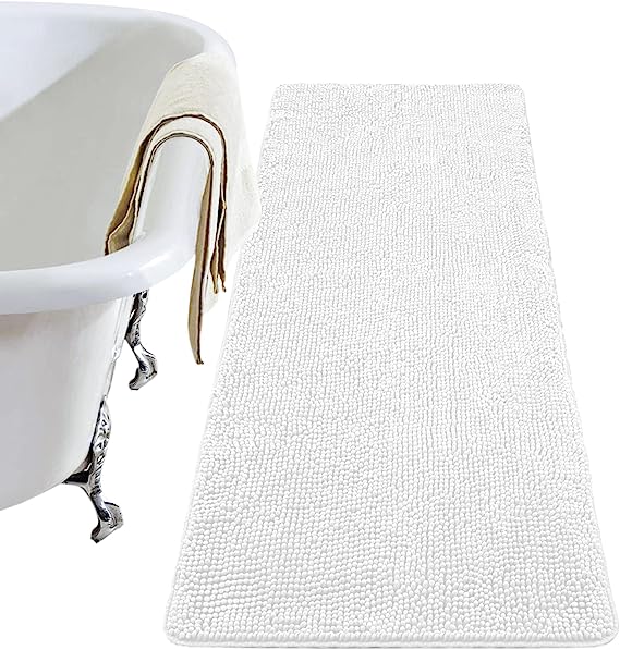 Washable Non Slip Shower Soft Plush Chenille Absorbent Rug | Egoodhome™