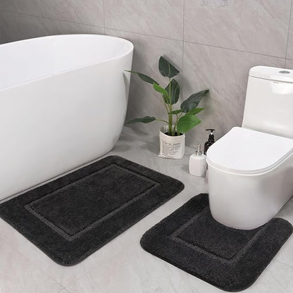 Soft Bath Rug Set 2 Piece Set, U-Shaped Bathroom Rugs | Egoodhome™
