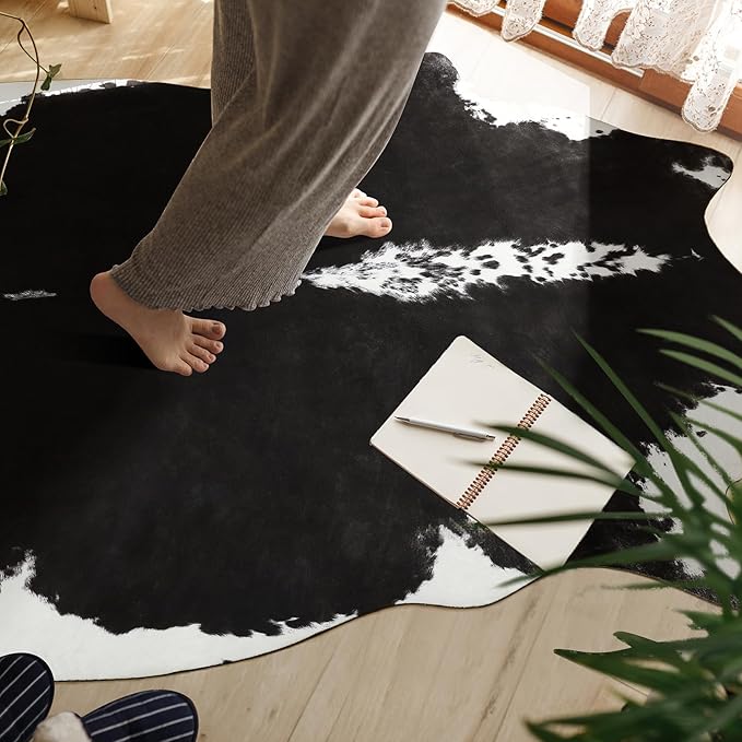 Stylish Cow Large Accent Western Rug | Egoodhome™