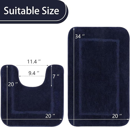Soft Bath Rug Set 2 Piece Set, U-Shaped Bathroom Rugs | Egoodhome™