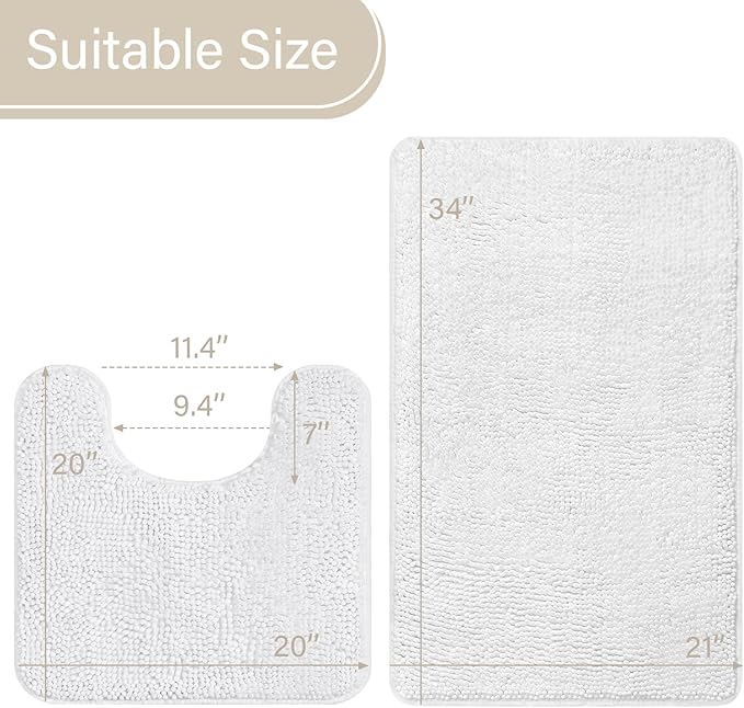Soft Non Slip Bath Bathroom Rug Set | Egoodhome™