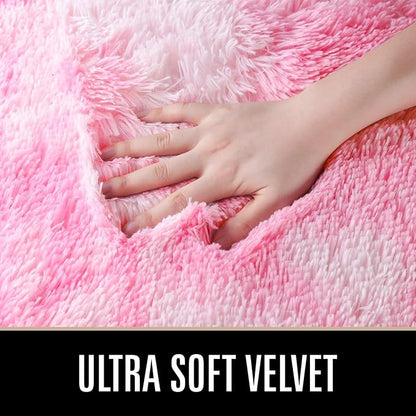 Luxury Fluffy Rainbow Colorful Area Rug | Egoodhome™