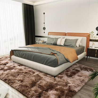 Luxury Fluffy Rainbow Colorful Area Rug | Egoodhome™