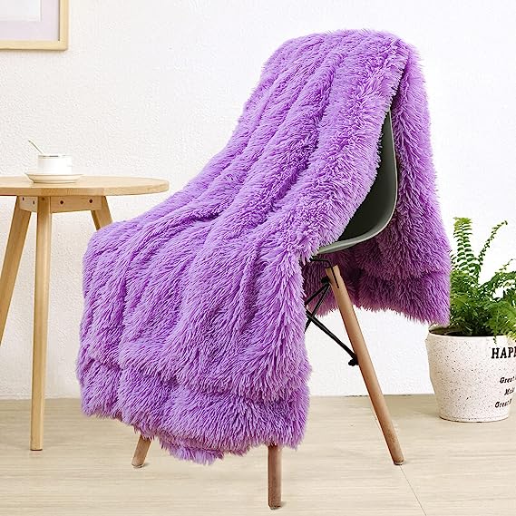 Washable Cozy Fluffy Soft Shaggy Faux Fur Blanket | Egoodhome™