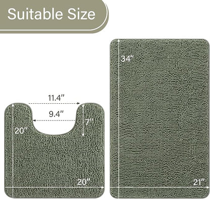 Soft Non Slip Bath Bathroom Rug Set | Egoodhome™