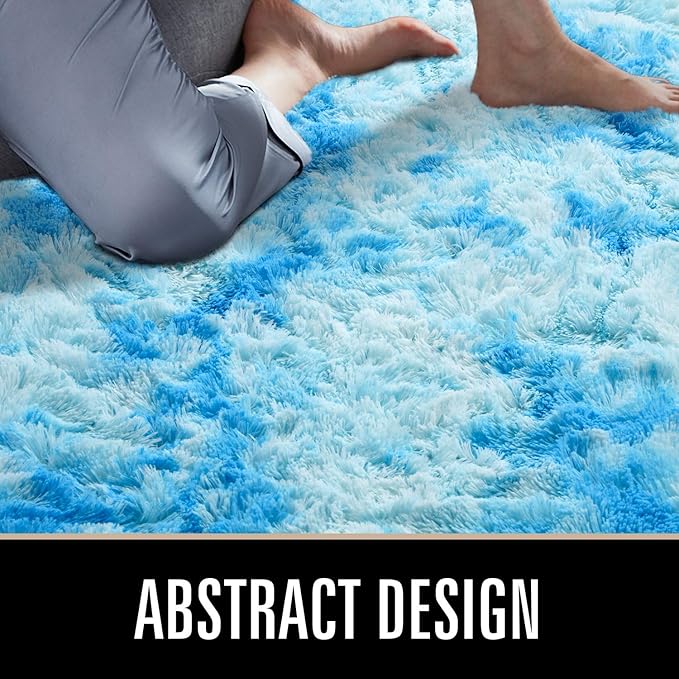 Luxury Fluffy Rainbow Colorful Area Rug | Egoodhome™