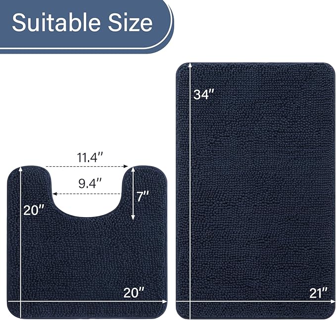 Soft Non Slip Bath Bathroom Rug Set | Egoodhome™